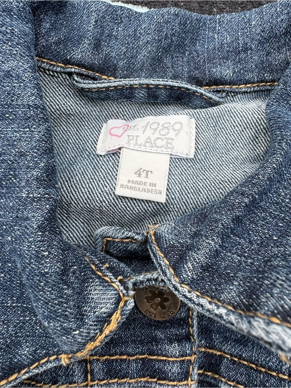 The Children's Place Dark Wash Blue Denim Jacket